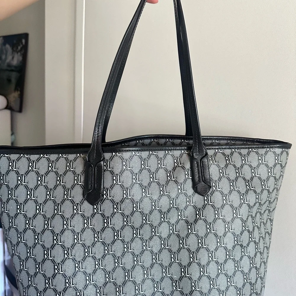 Polo by Ralph Lauren Black & White Monogram Tote